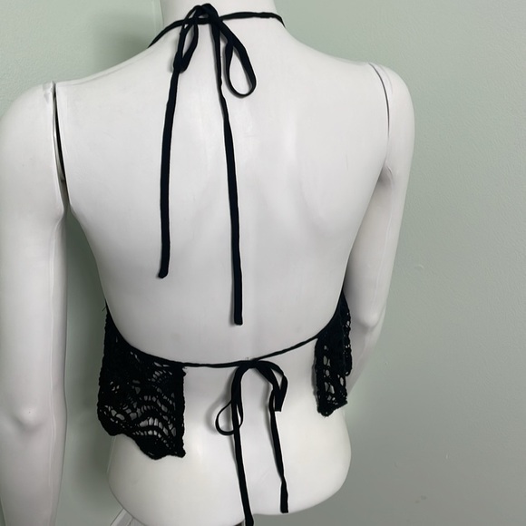 TOBI Bohemian Festival Crochet Lace Sexy Halter Tie Back Top small - Picture 5 of 6
